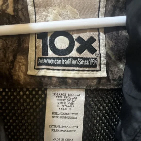 10X Brand Camo Jacket Mossy Oak Break Up Infinity Hooded Hunting Coat Men XL - Picture 6 of 16